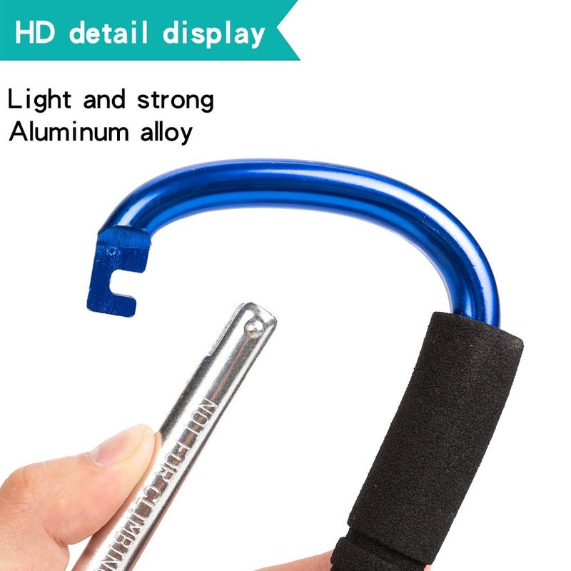 Funbliss Stroller Hooks by Baby，2 Pack Convenient Organizer Hook Bag Clips to Diaper Bags Clothing,Purses,Groceries,Great Hook Set for Mommy When Walking or Shopping Blue - Image 3